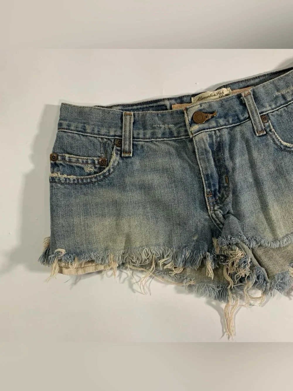 Y2K Abercrombie & Fitch Cutoff Denim Shorts Size 0 Low Rise